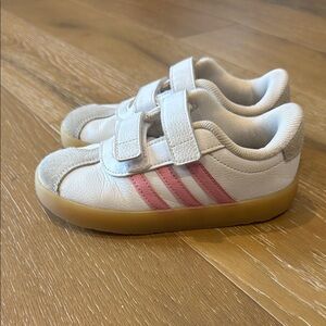 Adidas Kids' White and Pink Sneakers